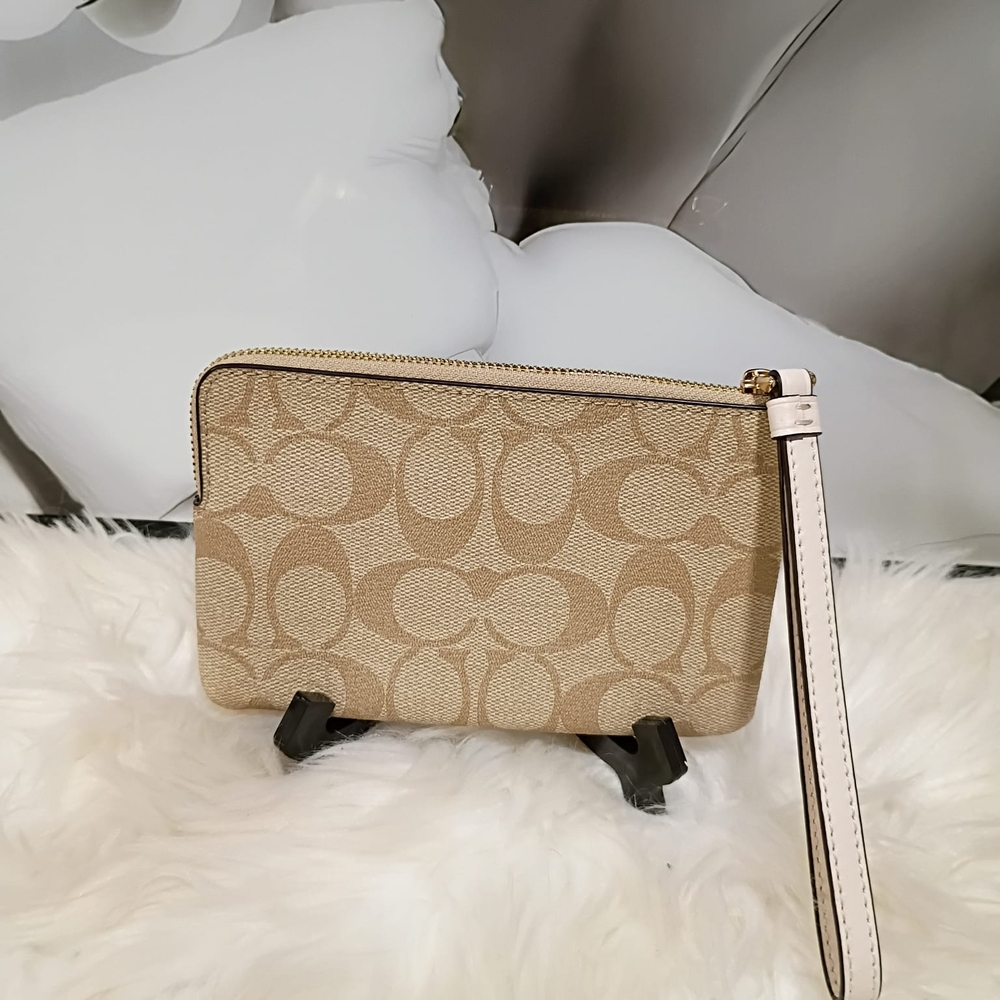 Coach Beige Signature Wristlet - Picture 3 of 3